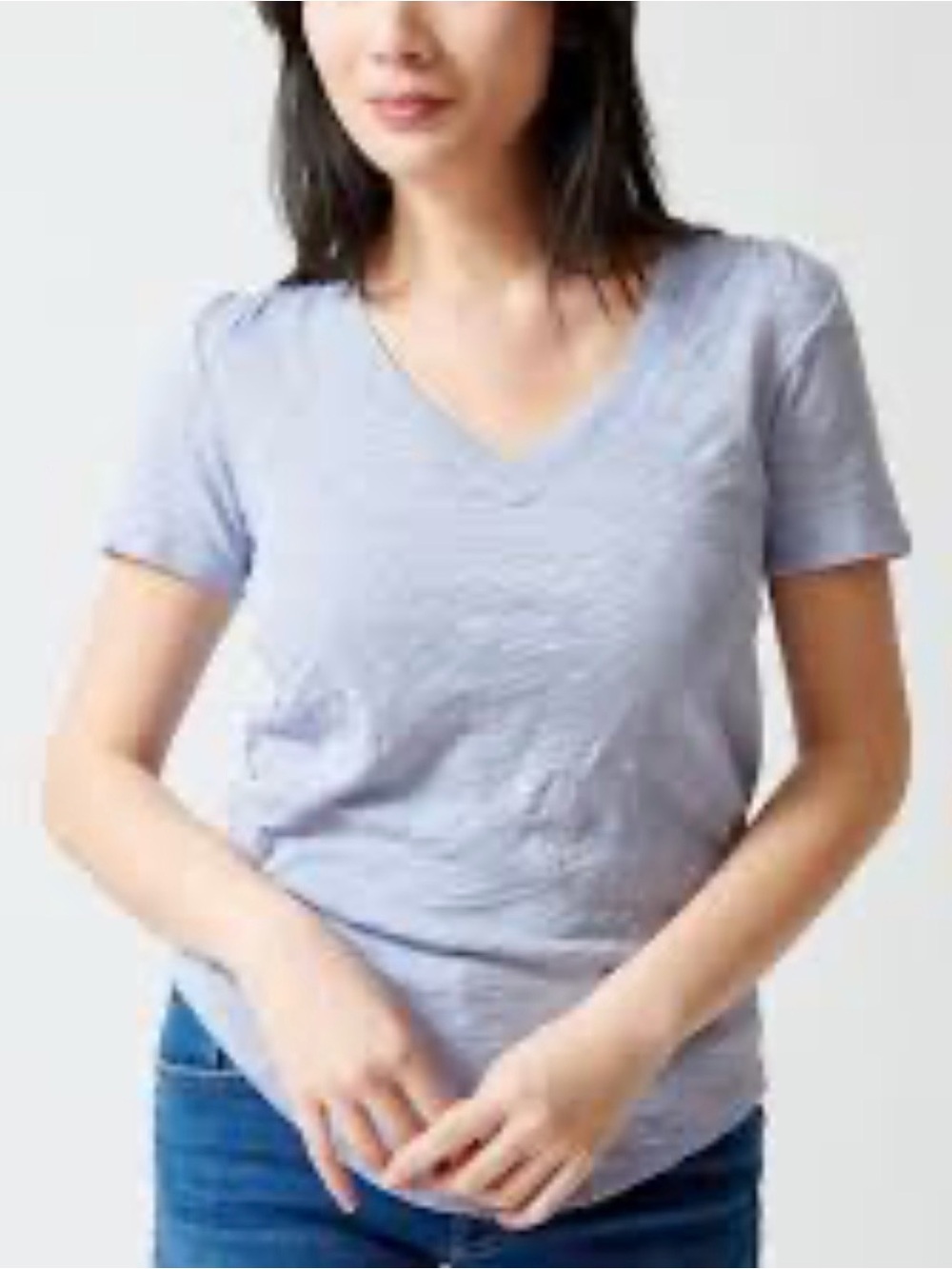 ATM Light Blue V-Neck Women's Tee